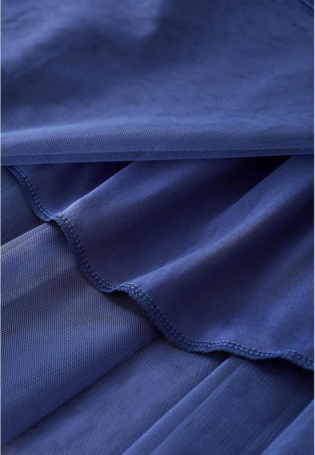 imageCHICWISH Womens LilacCreamGreyPinkBlack Layered Mesh Ballet Prom Party Tulle Tutu ALine Maxi SkirtDusty Blue