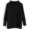 imageCHICWISH Womens LinenWhiteGrey Cozy Ribbed Long Sleeve Turtleneck Knit Top Pullover SweaterBlack