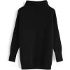 imageCHICWISH Womens LinenWhiteGrey Cozy Ribbed Long Sleeve Turtleneck Knit Top Pullover SweaterBlack