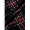 imageCHICWISH Women Plaid Cape Coat Winter Collared Button Wrap Tie Sash Christmas Party Tartan Poncho Jackets with PocketsBlack