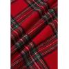 imageCHICWISH Women Plaid Cape Coat Winter Collared Button Wrap Tie Sash Christmas Party Tartan Poncho Jackets with PocketsRed