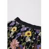 imageCHICWISH Women 3D Floral Applique Embroidery Maxi Skirt Elastic High Waist ALine Garden Party Mesh Tulle Skirt Black