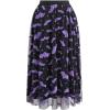 imageCHICWISH Women Black Tulle Tutu Skirt Velvet Bats Elastic Waist Halloween Party Layered Mesh Midi Skirt and Black Hat Halloween Costume Skirt Size LXL