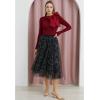 imageCHICWISH Women Bow Tied Slim Fitted Elegant Long Sleeve Knit Top and Layered Mesh ALine Maxi Skirt XXLXXXL