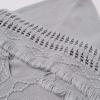 imageCHICWISH Women Diamond Pattern Fringe Hooded Poncho Shawl Casual Lightweight Button Decor Knit Pullover Sweater CapeGrey