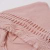 imageCHICWISH Women Diamond Pattern Fringe Hooded Poncho Shawl Casual Lightweight Button Decor Knit Pullover Sweater CapePink