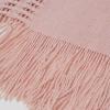 imageCHICWISH Women Diamond Pattern Fringe Hooded Poncho Shawl Casual Lightweight Button Decor Knit Pullover Sweater CapePink