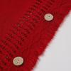 imageCHICWISH Women Diamond Pattern Fringe Hooded Poncho Shawl Casual Lightweight Button Decor Knit Pullover Sweater CapeRed