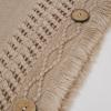 imageCHICWISH Women Diamond Pattern Fringe Hooded Poncho Shawl Casual Lightweight Button Decor Knit Pullover Sweater CapeSand