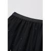 imageCHICWISH Women Glitter Mesh Tulle Midi Skirt ALine High Waist Flowy Holiday Party Casual Sparkly Shimmer Fairy SkirtBlack