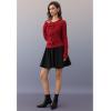 imageCHICWISH Women Hollow Out Cable Knit Cardigan Bowknot Button Up Crewneck Long Sleeve Casual Sweater Cardigan CoatsRed
