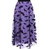 imageCHICWISH Women Purple Tulle Tutu Skirt Velvet Bats Elastic Waist Halloween Party Layered Mesh Midi Skirt and Black Hat Halloween Costume Skirt Size SM