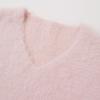 imageCHICWISH Women Soft Fuzzy Sweater V Neck Long Sleeve Slouchy Fluffy Pullover Top Holiday Party Casual Knit SweaterLight Pink