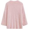 imageCHICWISH Women Soft Fuzzy Sweater V Neck Long Sleeve Slouchy Fluffy Pullover Top Holiday Party Casual Knit SweaterLight Pink