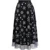 imageCHICWISH Women Glitter Star Snowflake Print Tulle Skirts High Waist ALine Mesh Layered Fairy Christmas Midi SkirtsBlack
