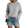 imageDisamer Womens Sweaters Fall Clothes Fashion 2025 Cowboy Chic Knit Cozy Sweater School Teacher Outfits Long Sleeve PulloverPlaid Gray