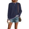 imageDisamer Womens Sweaters Fall Clothes Fashion 2025 Cowboy Chic Knit Cozy Sweater School Teacher Outfits Long Sleeve PulloverPlaid Navy