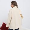imageCHICWISH Women Wrap ScarfCollar Open Front Knit Coat Fall Winter Fashion Long Sleeve Solid Knit Elegant PeacoatIvory