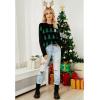 imageCHICWISH Women Sequined Christmas Tree Print Knit Sweater Crewneck Holiday Party Sweaters Long Sleeve Pullover TopsBlack