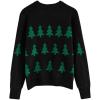 imageCHICWISH Women Sequined Christmas Tree Print Knit Sweater Crewneck Holiday Party Sweaters Long Sleeve Pullover TopsBlack