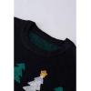 imageCHICWISH Women Sequined Christmas Tree Print Knit Sweater Crewneck Holiday Party Sweaters Long Sleeve Pullover TopsBlack