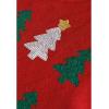 imageCHICWISH Women Sequined Christmas Tree Print Knit Sweater Crewneck Holiday Party Sweaters Long Sleeve Pullover TopsRed