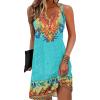 imageDisamer Womens Summer Dress 2025 Casual Button Down V Neck Sleeveless Boho Floral Beach Sundresses Vacation ALine DressesFlower Vine GreenSmall