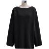 imageCHICWISH Women Bowknot 2 Pieces Mini Sweater Dress Boat Neck Long Sleeve Cute Metallic Mix Party Knit Pullover SweaterBlack