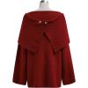 imageCHICWISH Women Bowknot 2 Pieces Mini Sweater Dress Boat Neck Long Sleeve Cute Metallic Mix Party Knit Pullover SweaterRed