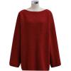 imageCHICWISH Women Bowknot 2 Pieces Mini Sweater Dress Boat Neck Long Sleeve Cute Metallic Mix Party Knit Pullover SweaterRed
