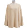 imageCHICWISH Women Bowknot 2 Pieces Mini Sweater Dress Boat Neck Long Sleeve Cute Metallic Mix Party Knit Pullover SweaterSand