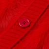 imageCHICWISH Women Christmas Elements Pattern Fluffy Knit Cardigan V Neck Long Sleeve Button Down Holiday Sweaters CardiganRed