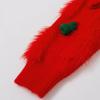 imageCHICWISH Women Christmas Elements Pattern Fluffy Knit Cardigan V Neck Long Sleeve Button Down Holiday Sweaters CardiganRed