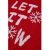 imageCHICWISH Women Christmas Snow Pattern Knit Sweater Long Sleeve Round Neck Soft Chunky Holiday Party Loose Pullover TopsRed