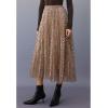 imageCHICWISH Women Gilded Glow Sequin Embellished Print Tulle Tutu Skirt Aline Elastic Waist Mesh DoubleLayered Midi SkirtGold