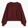 imageCHICWISH Women Velvet BowEmbellished Knit Cardigan Trendy Fall Winter Crewneck Long Sleeve Button Sweater CoatsPlum