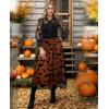 imageCHICWISH Womens Pumpkin Velvet Bats Tulle Tutu Skirt and Classy Open Front Knit Coat Cardigan Coatigan Halloween Costume LXL
