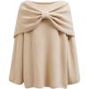 imageCHICWISH Women Bowknot 2 Pieces Mini Sweater Dress Boat Neck Long Sleeve Cute Metallic Mix Party Knit Pullover SweaterSand