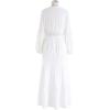imageCHICWISH Womens WhiteRed Button Down Crochet Embroidered Boho Maxi DressWhite