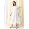 imageCHICWISH Womens WhiteRed Button Down Crochet Embroidered Boho Maxi DressWhite