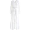 imageCHICWISH Womens WhiteRed Button Down Crochet Embroidered Boho Maxi DressWhite