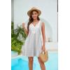 imageDisamer Womens Sundresses Sleeveless Swimsuit Coverup Spring Bathing Suit Cover Ups Beach Sun Dress Casual Summer DressesStriped Gray