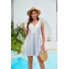 imageDisamer Womens Sundresses Sleeveless Swimsuit Coverup Spring Bathing Suit Cover Ups Beach Sun Dress Casual Summer DressesStriped Navy