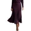 imageChicwish Women Ribbed Knit Flared Maxi Skirt Fashion Trendy Elastic Waist Soft Casual Cocktail Party Flowy Long SkirtPlum