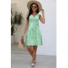 image:imageDisamer Beach Dresses for Women 2024 Vacation Swim Cover up VNeck Summer Dress Button Down Sleeveless Boho Floral SundressDewdrop Green