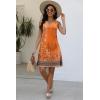 image:imageDisamer Beach Dresses for Women 2024 Vacation Swim Cover up VNeck Summer Dress Button Down Sleeveless Boho Floral SundressFloral Orange